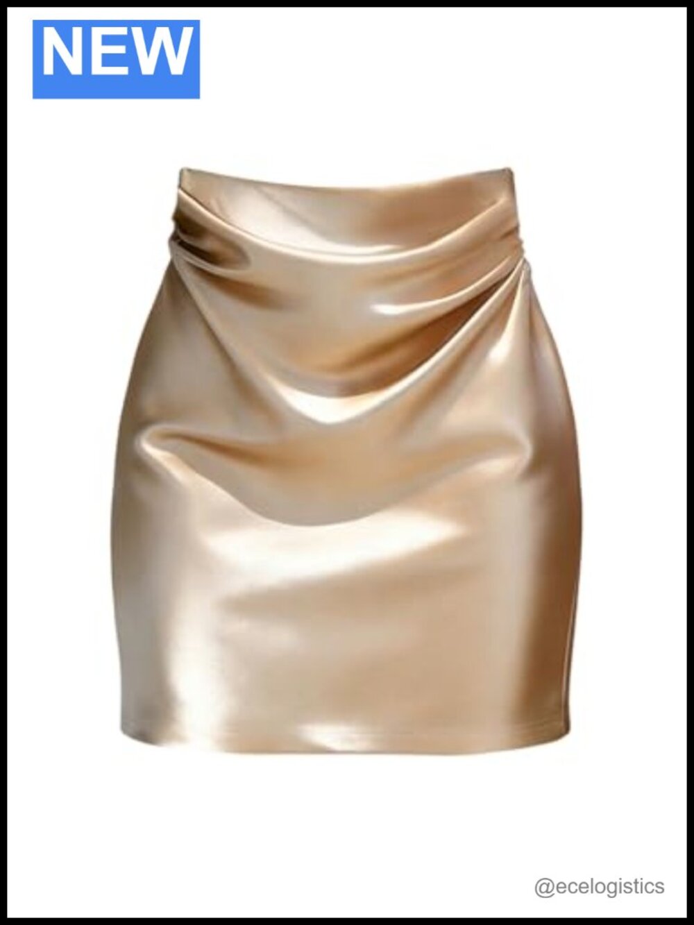 Silk Satin Mini Pencil Skirt Ruched High Waist Cocktail
